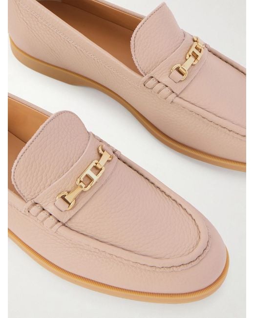 Tod's Natural Gomma Embellished Textured-Leather Loafers