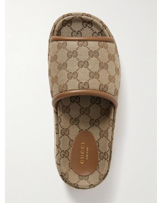Gucci Brown Damensandale Mit Plateausohle Und Gg, Größe