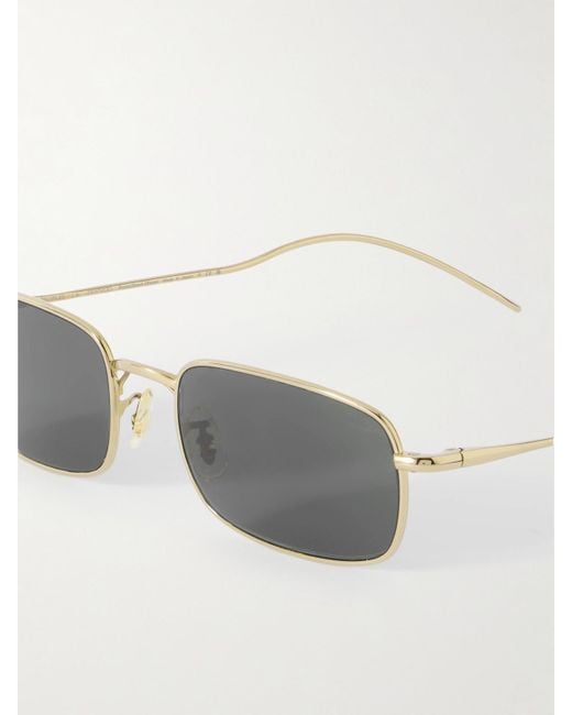 Oliver Peoples Gray Rectangle-Frame-Tone Sunglasses