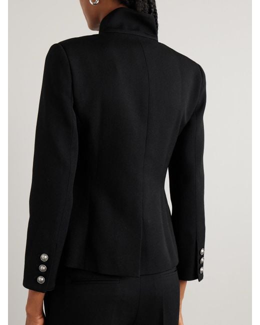Emporio Sirenuse Black Tolly Embellished Wool-Twill Jacket