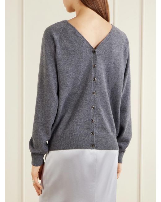 Lisa Yang Gray Jiani Cashmere Cardigan