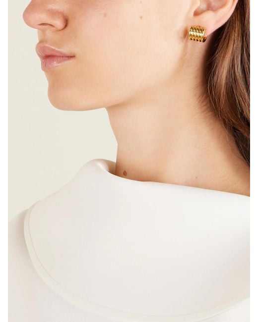 DEHANCHE Metallic Hollyhock Small-Tone Earrings