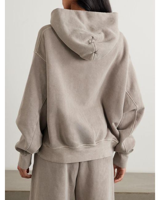 SLVRLAKE Denim Natural Cinch Cotton-Jersey Hoodie