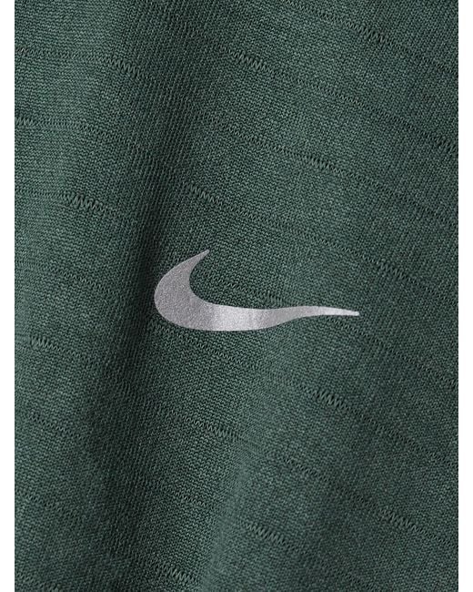 Nike Green Swift Element Ribbed Therma-Fit Turtleneck Top
