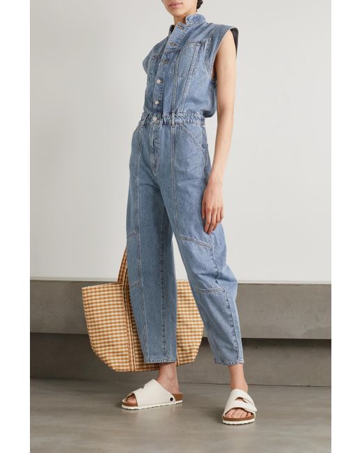 Agolde Net Sustain Mara Organic And Recycled Denim Jumpsuit in