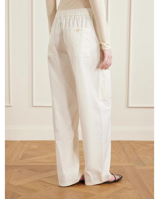 Jil Sander White Cotton-Poplin Cargo Pants