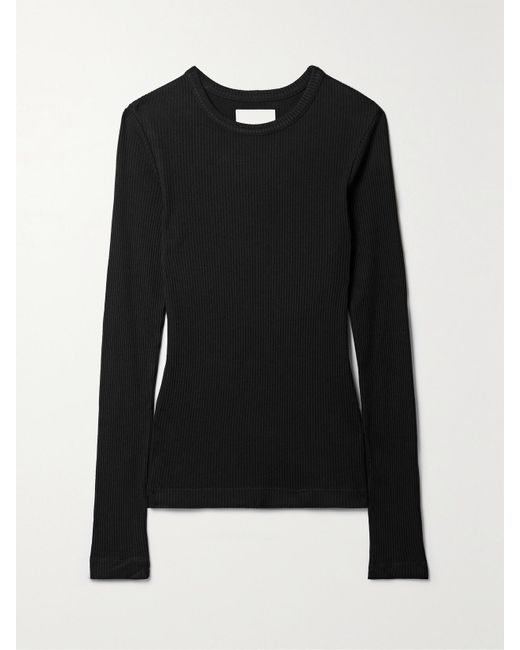 Citizens of Humanity Black Net Sustain Bina Ribbed Lyocell-Blend Top