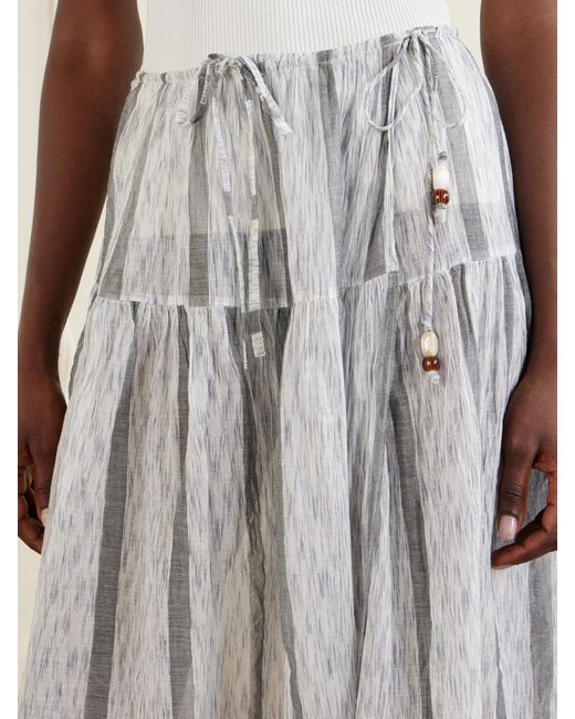 Ulla Johnson White Almia Striped Cotton Coverup