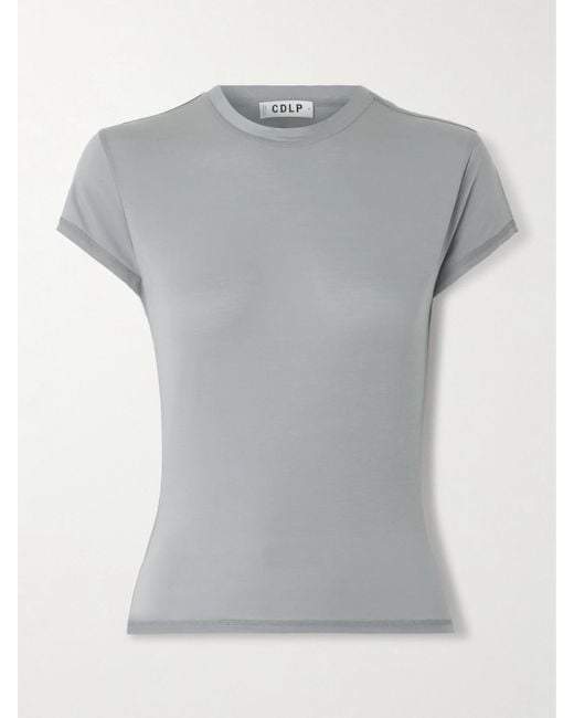 CDLP Gray Stretch-Lyocell T-Shirt