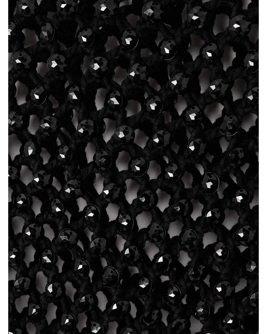 DIOTIMA Black Spice Crystal-Embellished Crocheted Cotton-Blend Midi Skirt