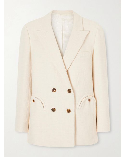 Blazé Milano Natural Missy Everynight Cotton-Blend Tweed Blazer