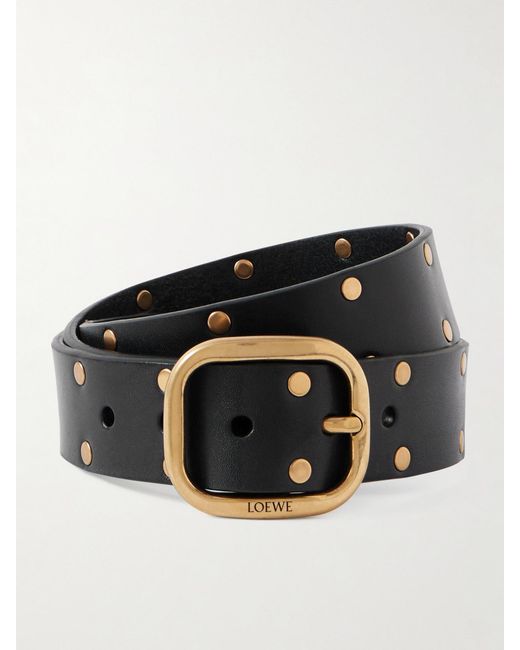 Loewe Black Studded Leather Belt