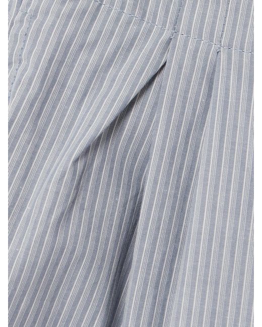 Deiji Studios Gray Striped Organic Cotton-Poplin Wide-Leg Pants