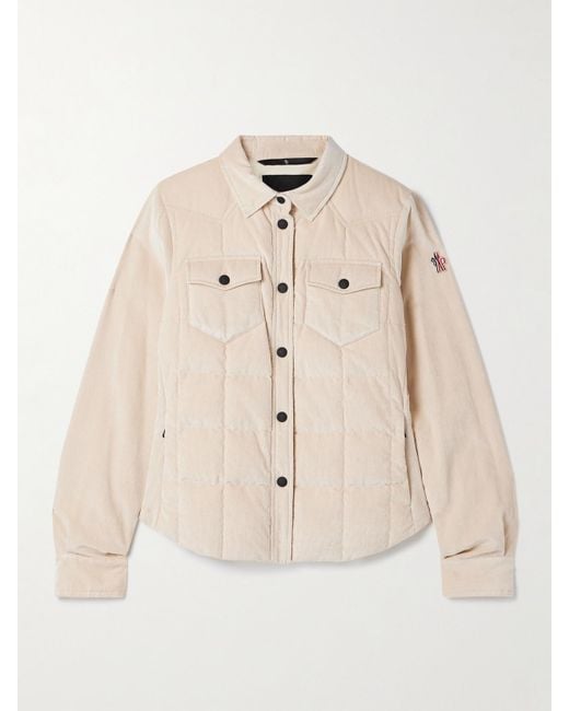 Moncler Natural Nangy Quilted Cotton And Modal-Blend Corduroy Down Jacket