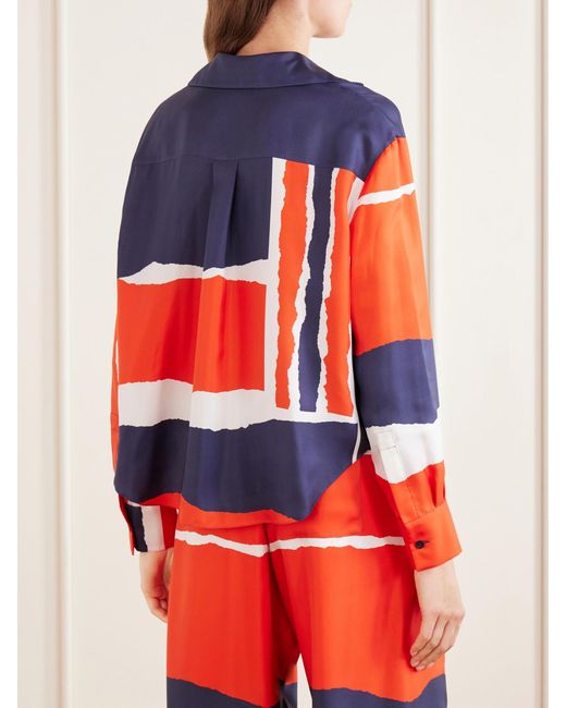 Loewe Blue Printed Silk-Twill Blouse