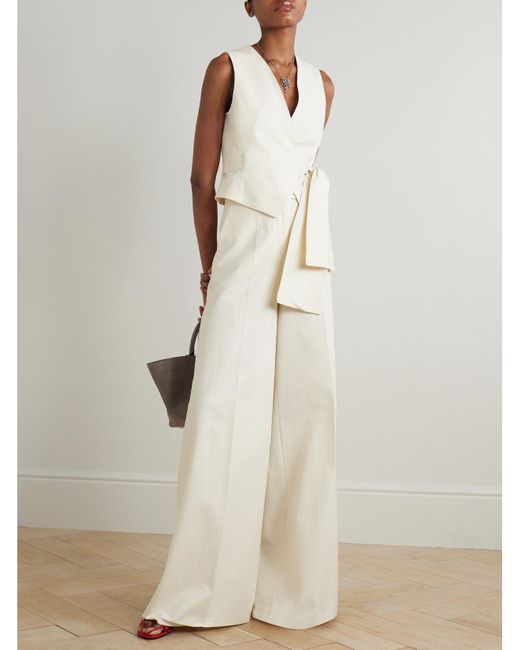 【関税&送料込】Max Mara Ivory Stretch Cotton Zampa Vest Max Mara Zampa Top | Neutrals | FARFETCH