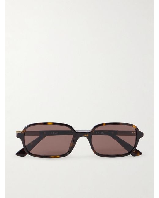 Chloé Multicolor Judy Rectangle-Frame Acetate Sunglasses