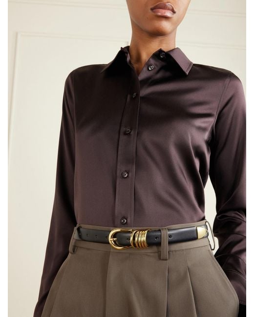 DEHANCHE Black Hollyhock Leather Belt