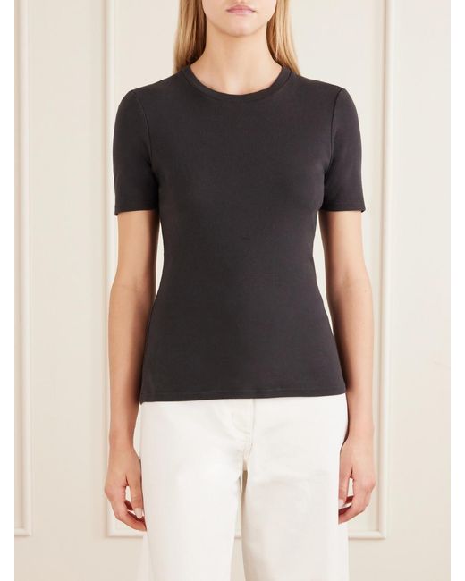 Nili Lotan Black Elin Cotton T-Shirt