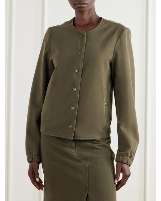 Dries Van Noten Green Vitsa Cotton-Twill Jacket