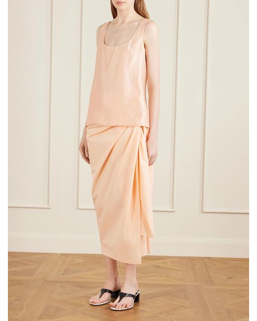 Khaite Natural Parker Satin-Twill Tank