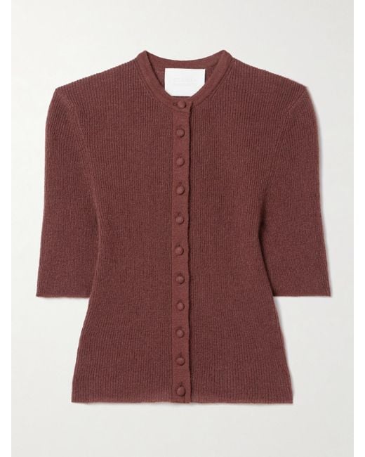 Citizens of Humanity Red Tabitha Ribbed Wool And Cashmere-Blend Cardigan