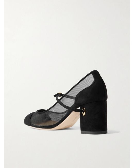 JENNIFER CHAMANDI Black Paolo 65 Mesh And Suede Pumps