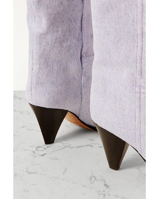 Isabel Marant Purple Rouxa Denim Ankle Boots