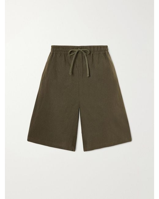 Aimé Leon Dore Green Linen Shorts