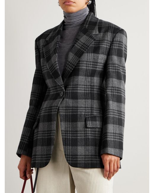 Proenza Schouler Black Daria Blazer Aus Karierter Wolle