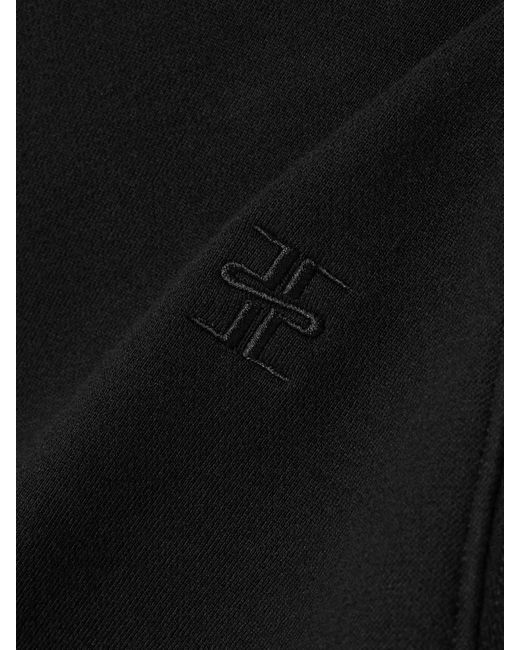 ÉTERNE Black Embroidered Cotton And Modal-Blend Jersey Sweatshirt