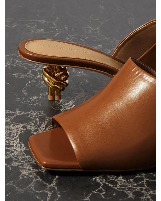 Bottega Veneta Brown Knot Leather Mules