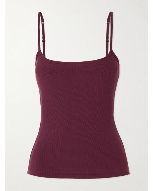 Skims Purple Soft Lounge Ribbed Stretch-Modal Tank