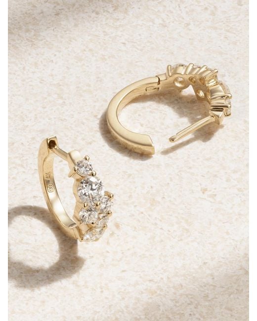 Sydney Evan Natural 14-Karat Diamond Hoop Earrings