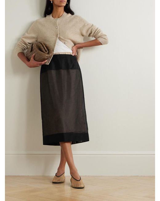 Jupe Midi En Voile De Coton Carven en coloris Black