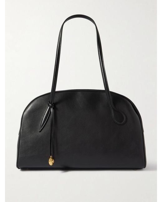 Liffner Black Bowling Schultertasche Aus Leder Mit Verzierung