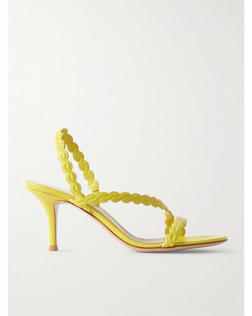 Gianvito Rossi Metallic 80 Leather Slingback Sandals