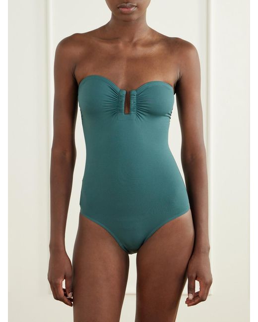 Eres Green Le Cassiopée Bandeau Swimsuit