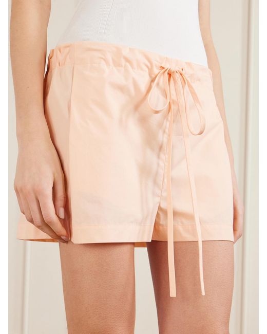 Khaite White Robbie Cotton-Poplin Shorts