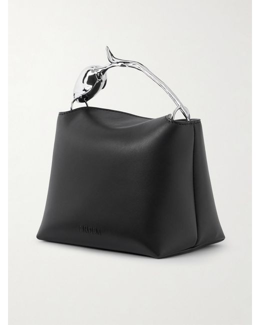 Erdem Black Bloom Mini Leather Clutch