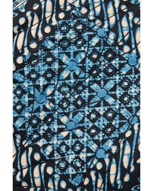 Ulla Johnson Blue Kerani Open-Back Printed Cotton-Poplin Midi Dress