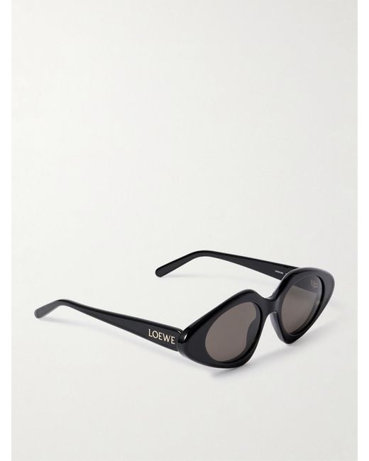 Loewe Black Slim Cat-Eye Acetate Sunglasses