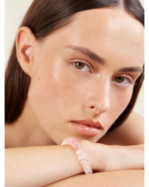 JIA JIA Natural Oracle 18-Karat Rose Quartz Beaded Bracelet