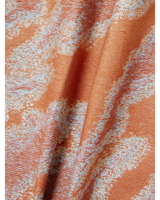 D'Estree Pink Lenore Hose Mit Weitem Bein Aus Metallic-Jacquard