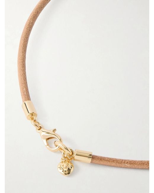 Roxanne Assoulin Natural The Leather Stone Slider-Tone, Turquois, Enamel And Leather Necklace