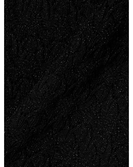 Sea Black Ruby Ruffled Metallic Pointelle-Knit Top