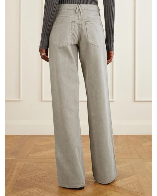 SLVRLAKE Denim Green Mica Low-Rise Wide-Leg Jeans