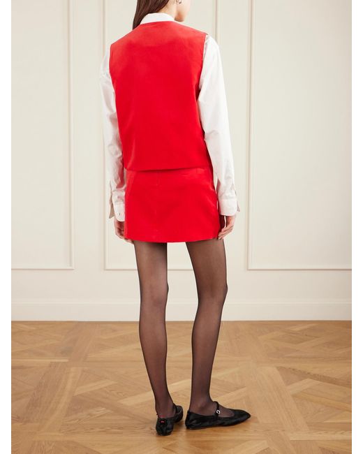 Blazé Milano Red Jealousy Gliss Cotton And Linen-Velvet Vest