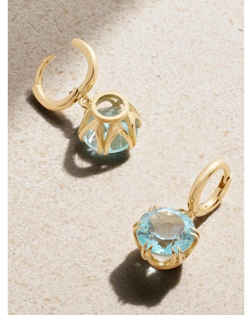 Ileana Makri Natural Mini Crown 18-Karat Topaz Earrings