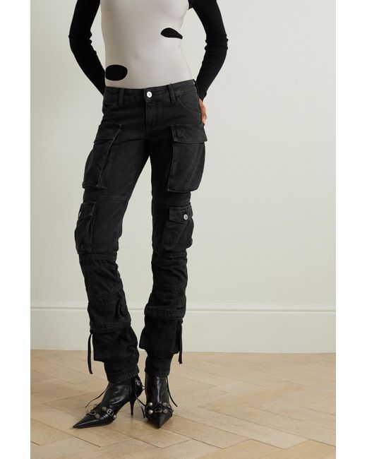 The Attico Essie Low-rise Straight-leg Cargo Jeans in Black